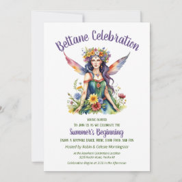 Convite Beltane Summer Fairy Floral Sabbat Party