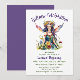 Convite Beltane Summer Fairy Floral Sabbat Party