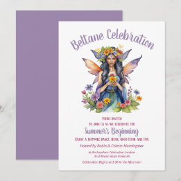 Convite Beltane Summer Fairy Floral Sabbat Party