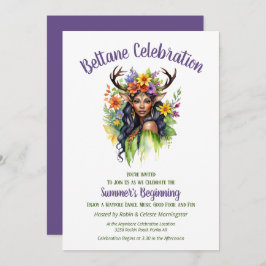 Convite Beltane Summer Fairy Floral Sabbat Party