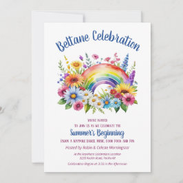 Convite Beltane Summer Floral Rainbow Sabbat Party
