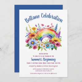 Convite Beltane Summer Floral Rainbow Sabbat Party