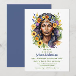 Convite Beltane Summer Goddess Floral Sabbat Party