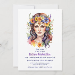 Convite Beltane Summer Goddess Floral Sabbat Party