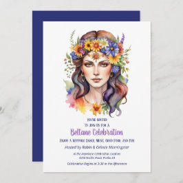 Convite Beltane Summer Goddess Floral Sabbat Party