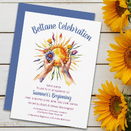 Convite Beltane Summer Sun Floral Sabbat Party