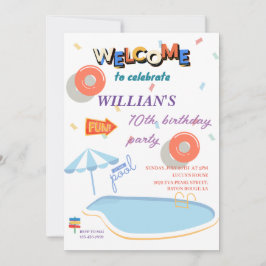 Convite Bem-vindo à festa de Piscina de aniversário de ver