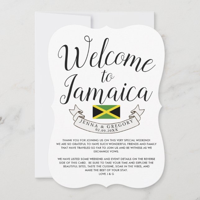 Convite Bem-vindo a Jamaica | Casamento de Destino Persona (Frente)
