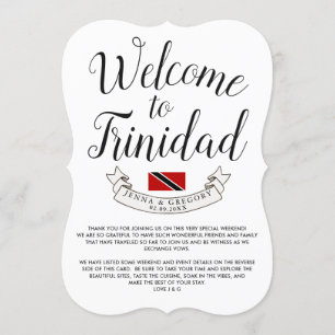 Convite Bem-vindo a Trinidad Favor de Casamento de Desti