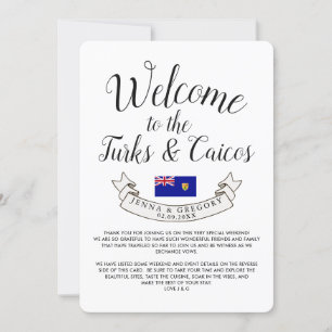Convite Bem-vindo a Turks e Caicos Casamento de destino