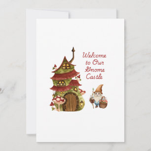Convite Bem-vindo ao Castelo do Nosso Gnomo