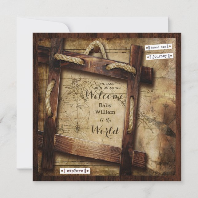 Convite Bem-vindo ao Chá de fraldas do Mundo (Frente)