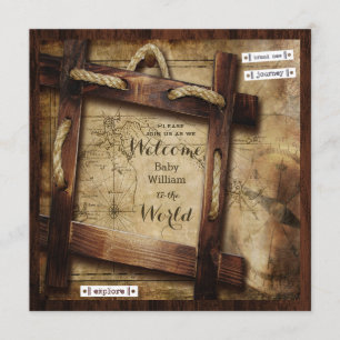 Convite Bem-vindo ao Chá de fraldas do Mundo