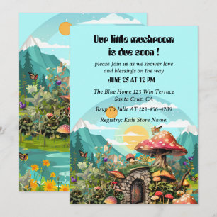 Convite Bem-vindo ao chá de fraldas mágico do Paraíso Mush