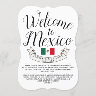 Convite Bem-vindo ao México   Personalização de Casamento 