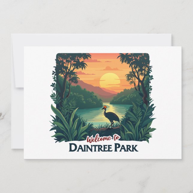 Convite Bem-vindo ao Parque Nacional Australiano Daintree (Frente)