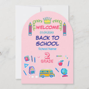 Convite Bem-vindo ao Segundo Ano de Volta à Escola