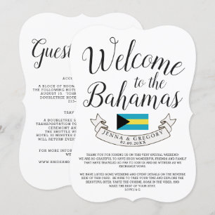 Convite Bem-vindo às Bahamas   Casamento Personalizado