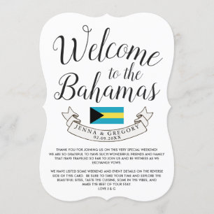 Convite Bem-vindo às Bahamas   Casamento Personalizado no 