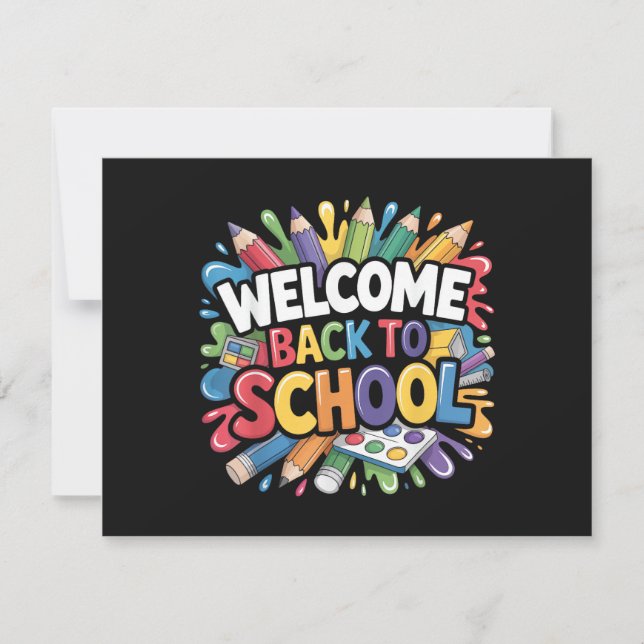Convite Bem-vindo de Volta à Escola Primeiro Dia de Aula P (Frente)