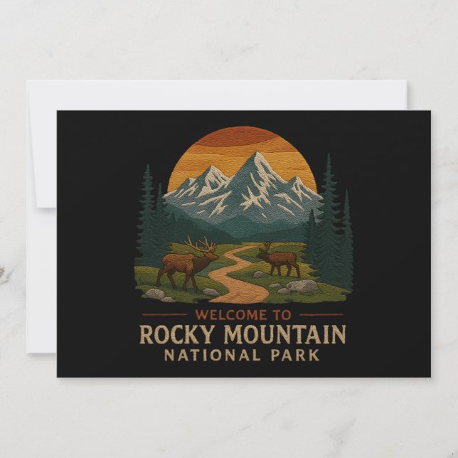 Convite Bem-vindos à Embroiderme Rocky Mountain Nacional E (Frente)