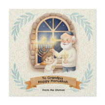 Bênção do Hanukkah - Avô e Criança