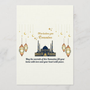 Convite Bênçãos do Ramadão da Lua Crescente Minimalista