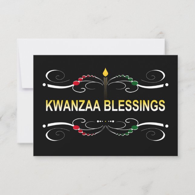 Convite bênçãos sofisticadas de kwanzaa (Frente)