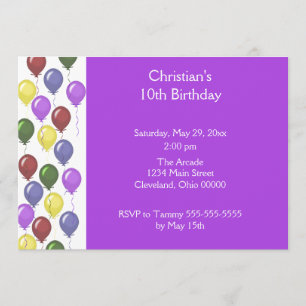 Convite beneficiente dos balões (roxo)