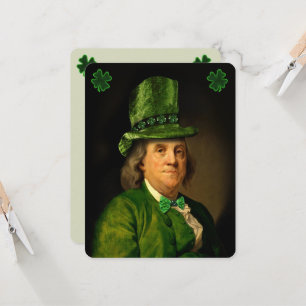Convite Benjamin Franklin Clover Dia de São Patrício