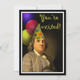 Convite Benjamin Franklin Happy Birthday