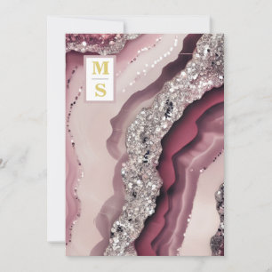 Convite *~ Bergundy Maroon QR AR66 Agate RSVP Casamento