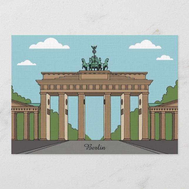Convite Berlin Brandenburg Gate – Classic City Landmark (Frente)