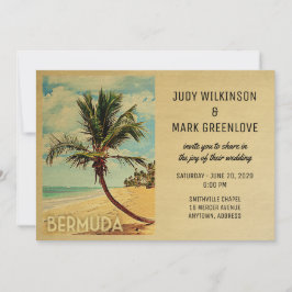 Convite Bermudas Invitation Beach Palm Tree