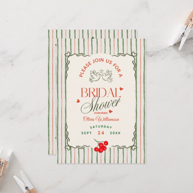 Convite Berries Chá de panela Selvagens Berries Berry Swee (Frente/Verso In Situ)