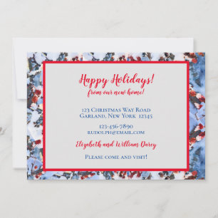 Convite Berries de maçã vermelha em neve - Nova placa domé