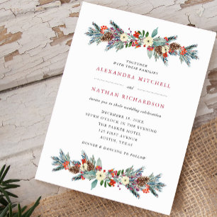 Convite Berries e Pine de Natal  Casamento de férias
