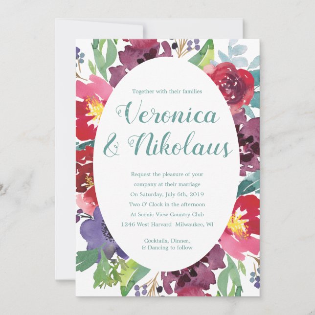 Convite Berry Adoration (Frente)