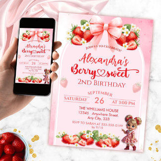 Convite Berry Birthday - Berry Sweet