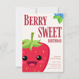 Convite Berry Birthday Strawberry