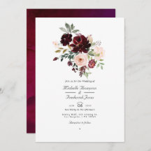 Berry & Blush Floral Código QR RSVP Casamento