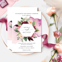 Berry Burgundy e Blush Floral Casamento