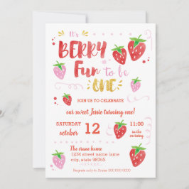Convite Berry Divertido para ser UMA primeira festa de ani