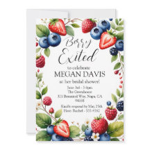 Berry Exited Watercolor Strawberry Bridal Shower