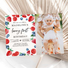 Convite Berry First 1rua Morango Aniversário de Morango