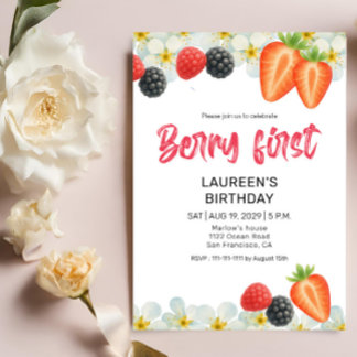 Convite Berry First 1st Birthday Invitation