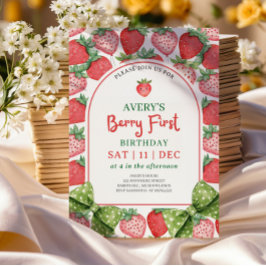 Convite Berry First Birthday 1st Berry Birthday Invitation
