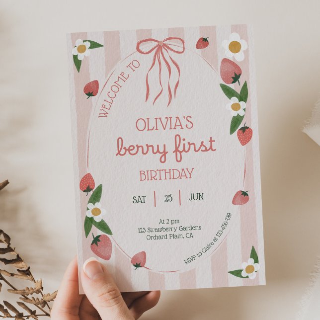 Convite  Berry First Birthday 1st Birthday Invitation (Criador carregado)