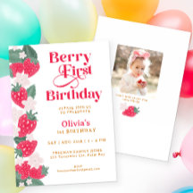 Berry First Birthday Girl Strawberry