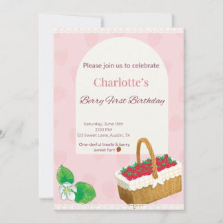 Convite Berry First Birthday Invitation 